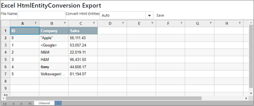 FlexSheet with HTML entities