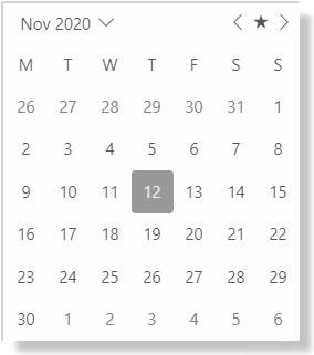 Calendar control styles using CSS