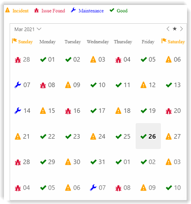 Item template used in Calendar