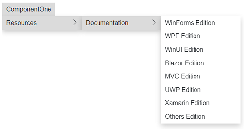 Blazor Menu Nested