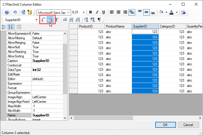 非連結列の追加