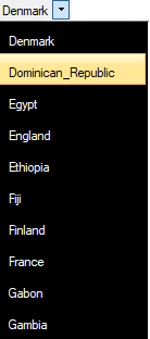 カスタム背景色のコンボボックス