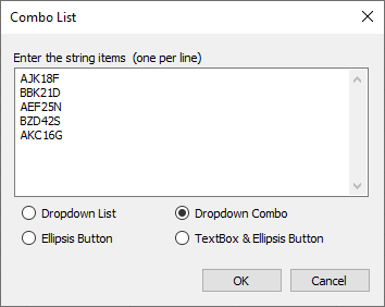 ［コンボリスト］ダイアログ