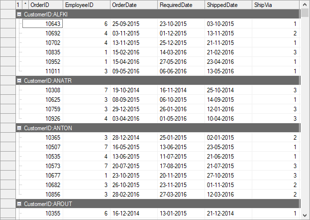 固定セルのはみ出し表示の処理
