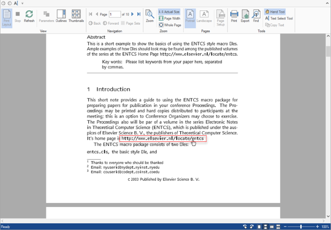 hyperlink in pdf