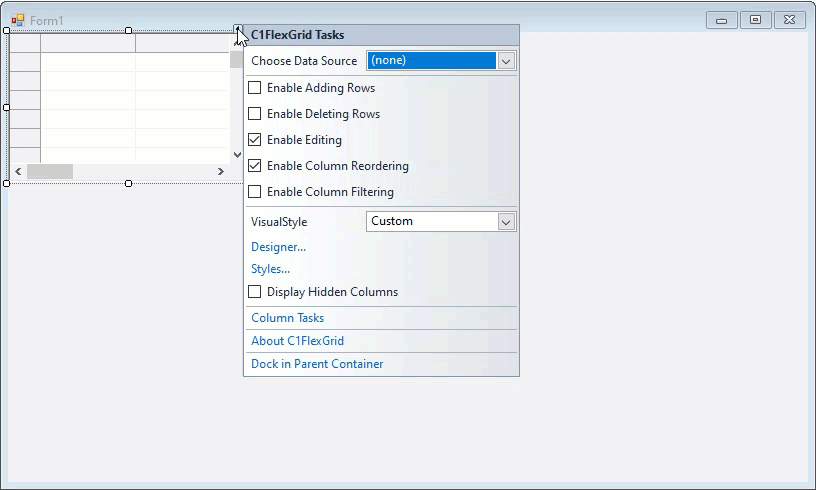 Steps to create first FlexGrid application