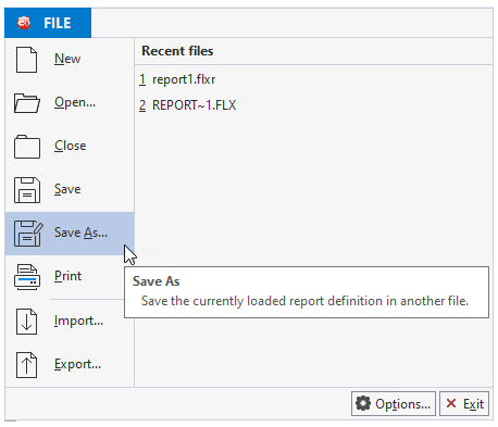 Save FlexReport Definition