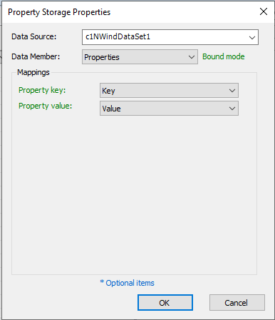 Displays the Custom Property Storage properties dialog box.