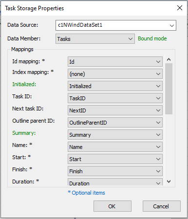 Displays the Custom Task Storage properties dialog box.