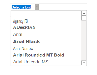 Font combobox