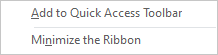 RibbonItem context menu