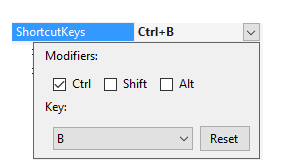 locate shortcut key property