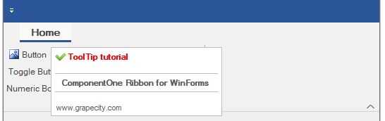 Tooltip for ribbon tab