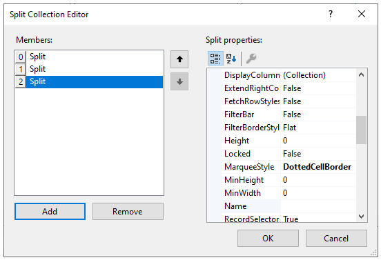 Split Collection Editor snapshot