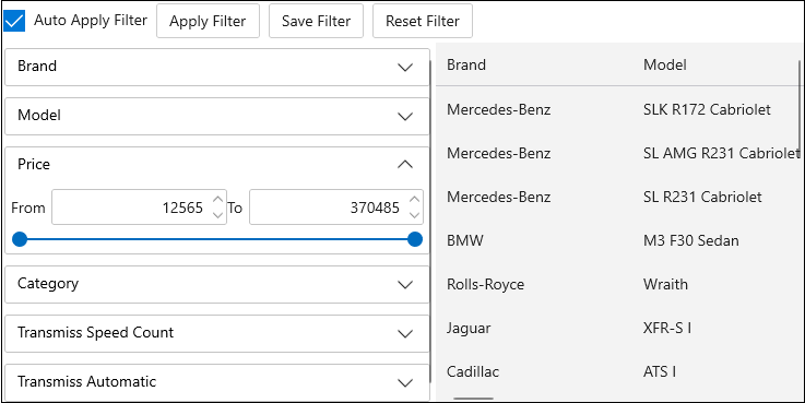 Data Filter UI