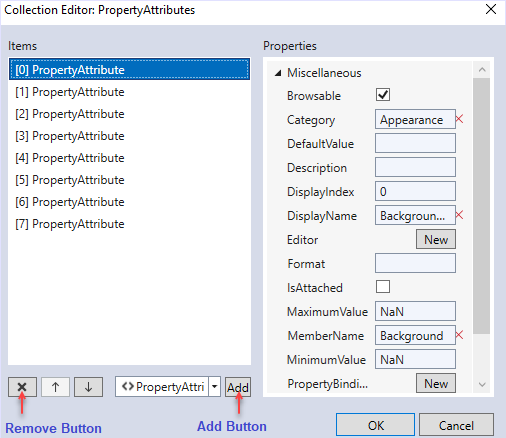 PropertyAttributes Collection Editor of WPF PropertyGrid