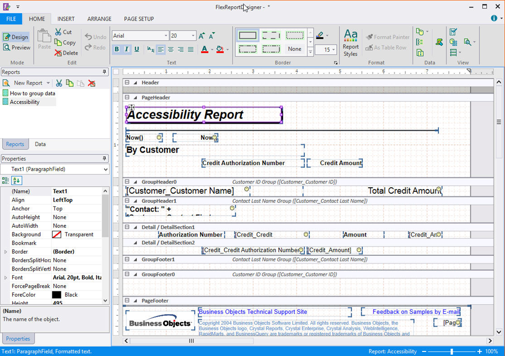 Crystal Report Import in FlexReportDesigner