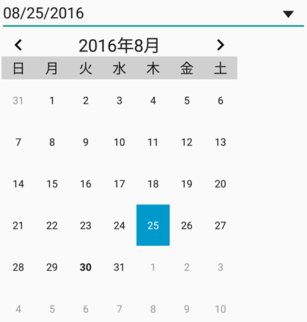 Custom Date Picker creted using XuniDropDown