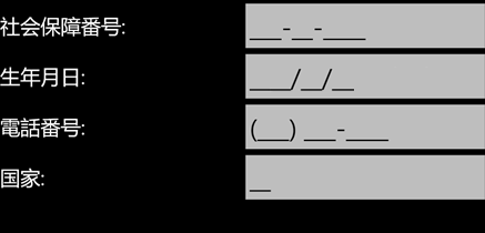 Input fields set using MaskedEntry control