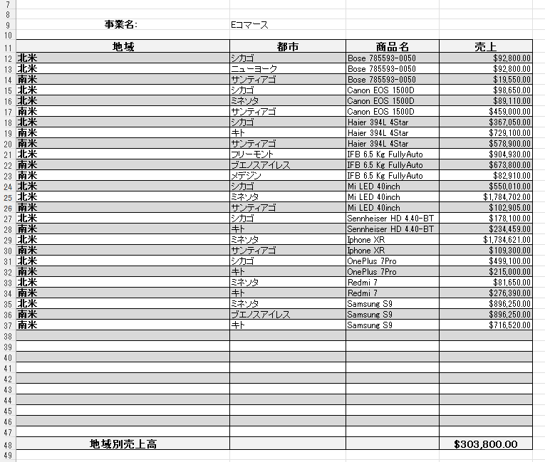 Excel report output