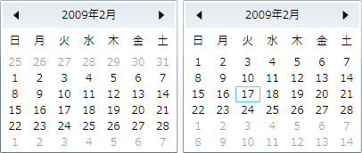 左：空白行から開始　　右：空白行を非表示