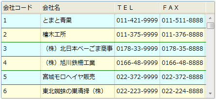 グリッド線と交互行