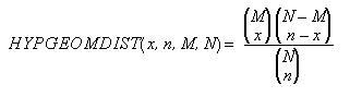 HYPGEOMDISTの数式