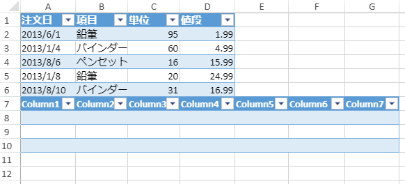 Expand rows in the bound table