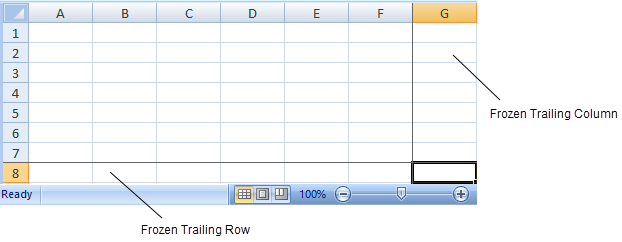 Frozen Trailing Row and Column