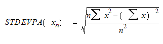 STDEVPAの数式