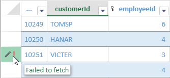 TableSheet Row Header Error