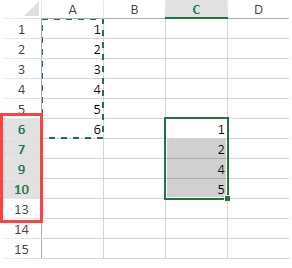 Skip Pasting Data in Invisible Range