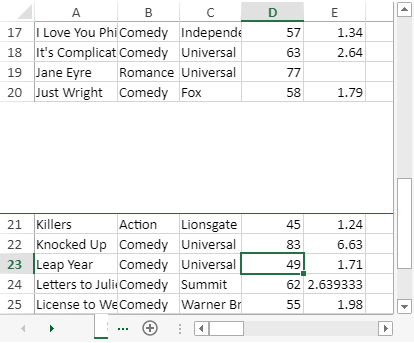 Frozen Trailing Rows with stickToEdge Parameter set To True