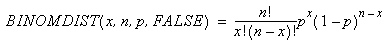 BINOMDIST (false) equation